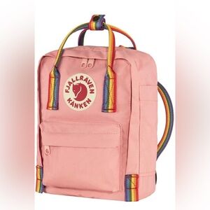 Fjallraven Pink Kids Backpack with Rainbow Accents